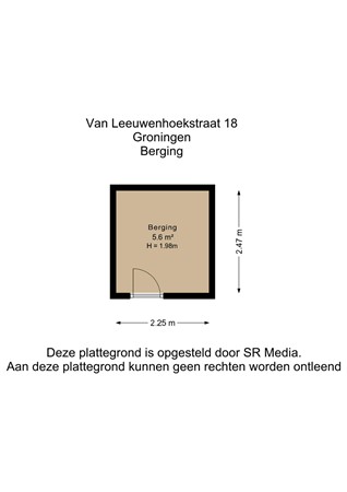 Floorplan - Van Leeuwenhoekstraat 18, 9727 JJ Groningen